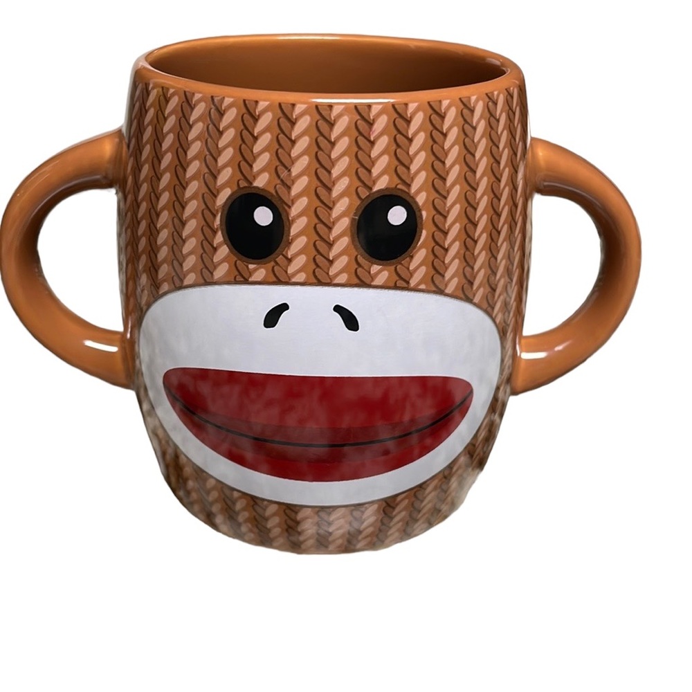 Galerie Sock Monkey Mug Double Handle Coffee Mug